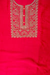 Rani Gotta Patti, Sequence & Zari Threadwork Cotton Unstitched Salwar Suit With Cotton Dupatta