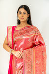 Timeless Elegance Rani Banarasi Silk Saree With Unstitched Blouse