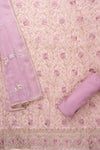 Mauve Sequence, Swarovski, Zarkan & Threadwork Organza Unstitched Salwar Suit With Chiffon Dupatta