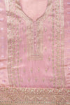 Gajari Sequence & Zari Threadwork Organza Unstitched Salwar Suit With Chiffon Dupatta