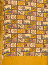 Mustard Banarasi Woven Zari, Sequence & Digital Printed Dola Saree With Unstitched Blouse