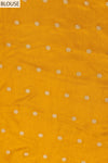 Mustard Banarasi Woven Zari, Sequence & Digital Printed Dola Saree With Unstitched Blouse