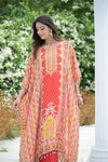 Red Gotta Patti, Mirror, Sequence & Digital Printed Crepe Readymade Suit With Pant