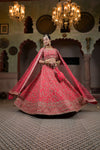 Rani Fine Raw Silk lehenga Set And Net Dupatta With Readymade Blouse