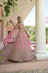 Rani Georgette Lehenga Set And Net Dupatta With Readymade Blouse