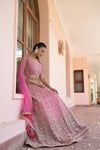 Rani Georgette Lehenga Set And Net Dupatta With Readymade Blouse