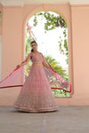 Rani Georgette Lehenga Set And Net Dupatta With Readymade Blouse