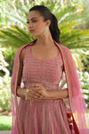 Rani Georgette Lehenga Set And Net Dupatta With Readymade Blouse