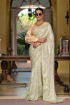 Pista Sequence & Swarovski Georgette Saree With Unstitched Blouse (Ft:-Nitanshi Goel)