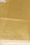 Lemon Gold Banarasi Woven Zari & Threadwork Cotton Saree With Unstitched Blouse