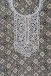 Grey Sequence, Threadwork & Digital Printed Cotton Unstitched Salwar Suit With Cotton Dupatta