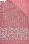 Pink Sequence, Threadwork & Floral Printed Cotton Unstitched Salwar Suit With Cotton Dupatta