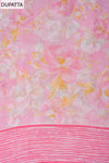 Pink Sequence, Threadwork & Floral Printed Cotton Unstitched Salwar Suit With Cotton Dupatta