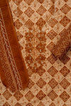 Brown Sequence, Threadwork & Digital Printed Cotton Unstitched Salwar Suit With Cotton Dupatta