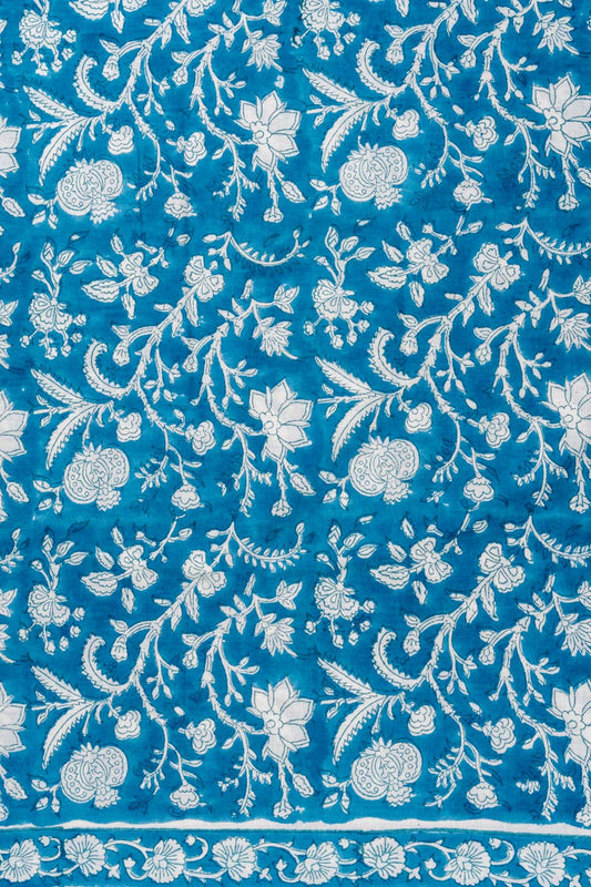 Peacock Floral Printed Cotton Unstitched Salwar Suit With Cotton Dupatta