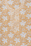 Mango Gold Sequence, Mirror Sheet, Threadwork & Floral Printed Cotton Unstitched Salwar Suit With Cotton Dupatta