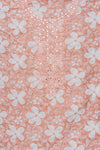 Peach Sequence, Mirror Sheet, Threadwork & Floral Printed Cotton Unstitched Salwar Suit With Cotton Dupatta