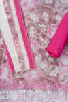 Pink Sequence, Threadwork & Digital Printed Cotton Unstitched Salwar Suit With Cotton Dupatta