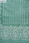 Mint Green Sequence, Threadwork & Floral Printed Cotton Unstitched Salwar Suit With Cotton Dupatta