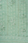 Mint Green Sequence, Threadwork & Floral Printed Cotton Unstitched Salwar Suit With Georgette Dupatta