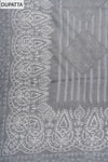 Grey Sequence, Threadwork & Floral Printed Cotton Unstitched Salwar Suit With Cotton Dupatta