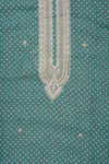 Mint Green Sequence, Zari Threadwork & Digital Printed Cotton Unstitched Salwar Suit With Cotton Dupatta
