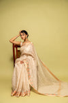 Tussar Cotton Woven Zari & Threadwork Saree With Unstitched Blouse