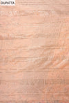 Peach Sequence, Threadwork & Floral Printed Cotton Unstitched Salwar Suit With Cotton Dupatta