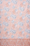 Peach Sequence, Threadwork & Floral Printed Cotton Unstitched Salwar Suit With Cotton Dupatta