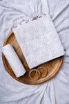 White Grey Sequence, Threadwork & Floral Printed Cotton Unstitched Salwar Suit With Cotton Dupatta