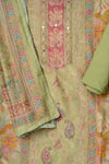 Pista Swarovski, Mirror, Threadwork & Digital Printed Georgette Unstitched Salwar Suit With Georgette Dupatta