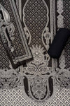 Black Digital Printed Chinon Unstitched Salwar Suit With Chinon Dupatta