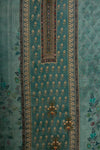 Mint Green Cutdana, Mirror Sheet, Threadwork & Digital Printed Muslin Unstitched Salwar Suit With Muslin Cotton Dupatta