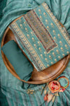 Mint Green Cutdana, Mirror Sheet, Threadwork & Digital Printed Muslin Unstitched Salwar Suit With Muslin Cotton Dupatta