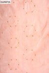 Peach Zari Threadwork & Floral Printed Cotton Unstitched Salwar Suit With Cotton Dupatta