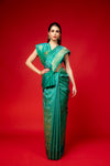 Rama Woven Zari Banarasi Silk Saree With Unstitched Blouse