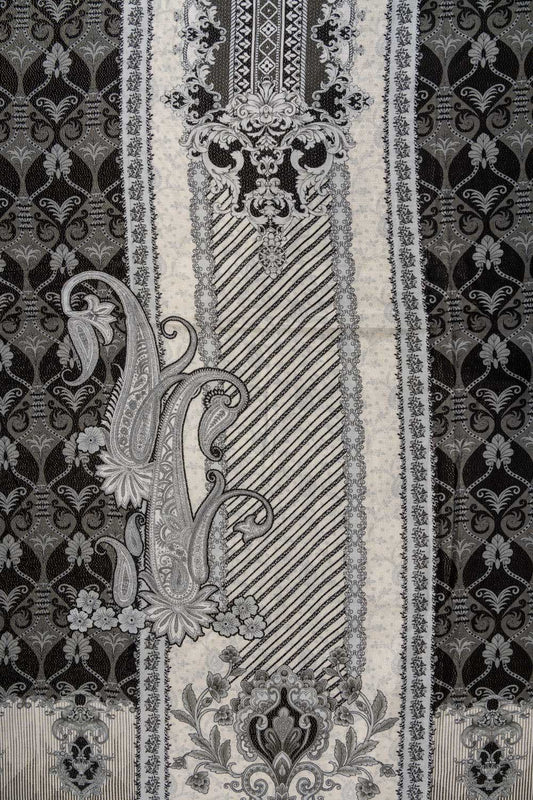 Black Digital Printed Chinon Unstitched Salwar Suit With Chinon Dupatta