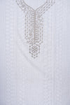 White Sequence, Zarkan & Threadwork Cotton Unstitched Salwar Suit With Cotton Dupatta