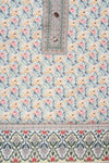 Pista Sequence, Threadwork & Floral Printed Cotton Unstitched Salwar Suit With Cotton Dupatta