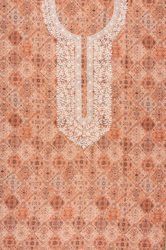 Mustard Sequence, Threadwork & Digital Printed Cotton Unstitched Salwar Suit With Cotton Dupatta