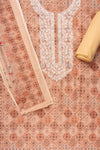Mustard Sequence, Threadwork & Digital Printed Cotton Unstitched Salwar Suit With Cotton Dupatta