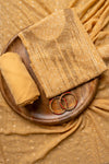 Mustard Bottle Swarovski & Threadwork Georgette Unstitched Salwar Suit With Georgette Dupatta