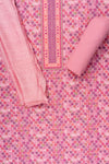 Pink Sequence, Threadwork & Digital Printed Cotton Unstitched Salwar Suit With Cotton dupatta