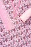 Pink Cutwork, Sequence, Threadwork & Digital Printed Georgette Unstitched Salwar Suit With Georgette Dupatta