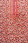 Peach Sequence, Threadwork & Digital Printed Cotton Unstitched Salwar Suit With Cotton dupatta