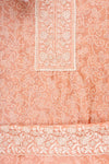 Peach Sequence, Threadwork & Bandhini Printed Chanderi Cotton Unstitched Salwar Suit With Organza Dupatta