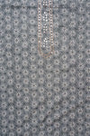 Grey Mirror, Threadwork & Floral Printed Cotton Unstitched Salwar Suit With Cotton Dupatta