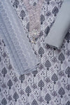 Grey Cutwork, Sequence, Threadwork & Digital Printed Georgette Unstitched Salwar Suit With Georgette Dupatta