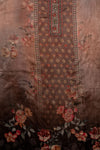 Brown Cutdana, Mirror Sheet, Threadwork & Digital Printed Muslin Unstitched Salwar Suit With Muslin Cotton Dupatta