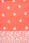 Coral Threadwork Cotton Unstitched Salwar Suit With Chiffon Dupatta
